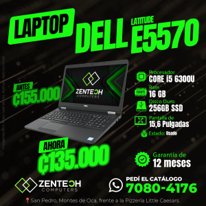 Laptop DELL Latitude E5570 Core i5 6ta Gen 16GB 256GB SSD Usada