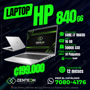 Laptop HP EliteBook 840 G6 i7 8va Gen 16GB 500GB SSD Usada