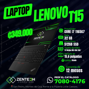 Laptop Lenovo T15 usada