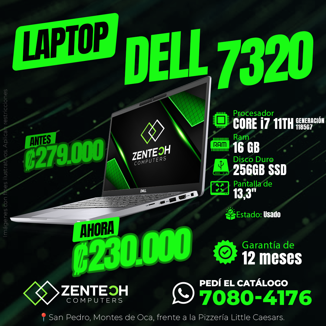 💻 Laptop DELL Latitude 7320 Core i7 11ma Gen 16GB 256GB SSD Usada