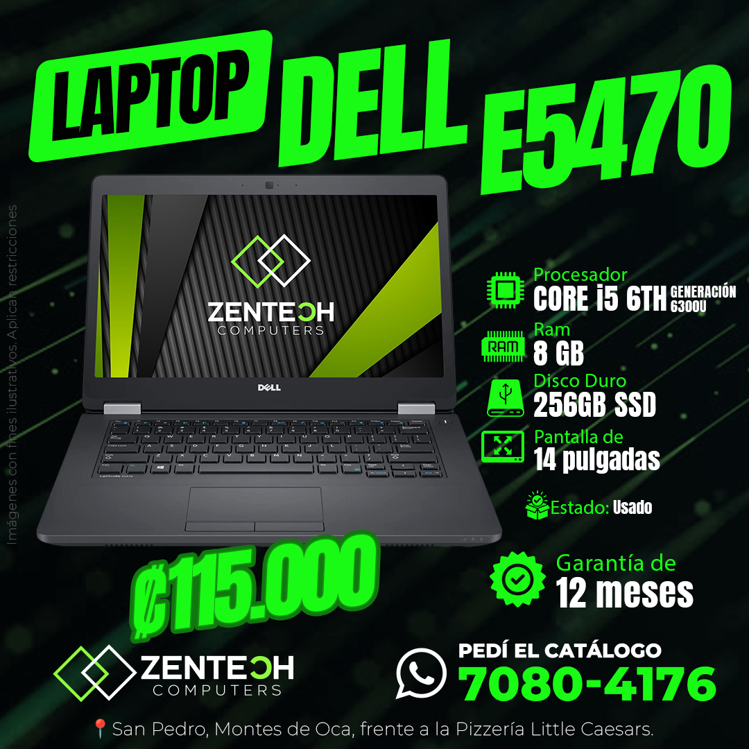 💻Laptop DELL Latitude E5470 Core i5 6ta Gen 8GB 256GB SSD Usada