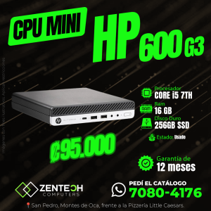 CPU Mini HP ProDesk 600 G3 Core i5 7ma Gen 16GB 256GB SSD Usada