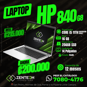 💻 Laptop HP EliteBook 840 G8 i5 11va Gen 16GB 256GB SSD Usada