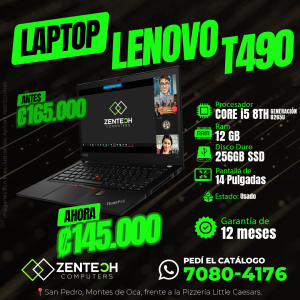 Laptop Ultraligera LENOVO ThinkPad T490 Core i5 12GB 256GB SSD Usada