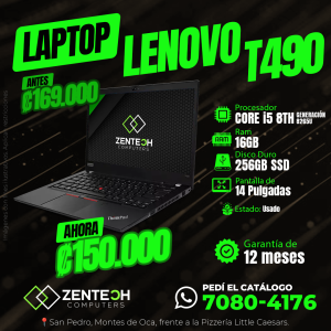 Laptop LENOVO ThinkPad T490 Core i5 8va Gen 16GB 256GB SSD Usada