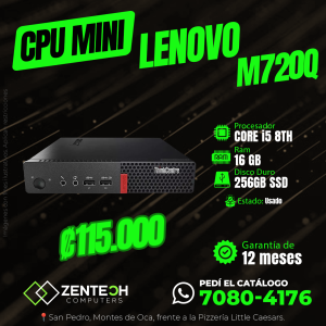 CPU Mini Lenovo ThinkCentre M720q Core i5 8va Gen 16GB 256GB SSD Usada