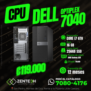 PC Desktop Dell OptiPlex 7040 Core i7 6ta Gen 16GB 256GB SSD + Radeon 2GB Usada