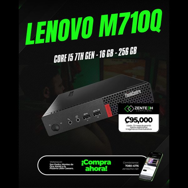 PC Mini Lenovo ThinkCentre M710q Core i5 7ma Gen 16GB 256GB SSD Usada