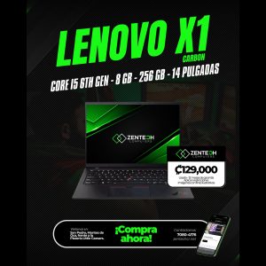 Laptop Ultraligera LENOVO ThinkPad X1 Carbon Core i5 6ta Gen 8GB 256GB SSD Usada