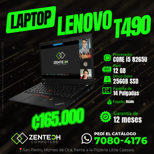 Laptop Ultraligera LENOVO ThinkPad T490 Core i5 12GB 256GB SSD Usada