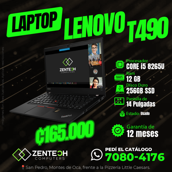 Laptop Ultraligera LENOVO ThinkPad T490 Core i5 12GB 256GB SSD Usada