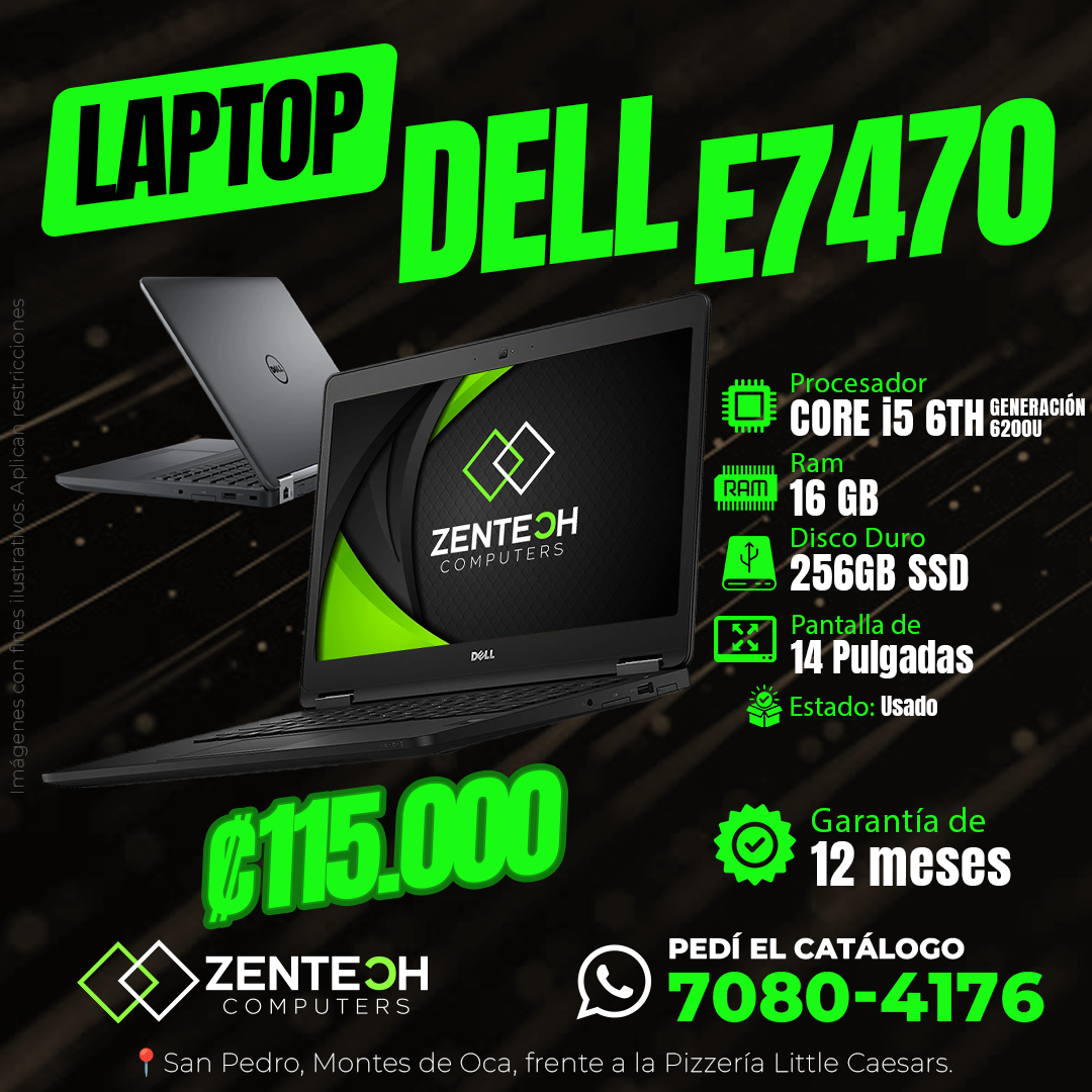 💻 Laptop DELL Latitude E7470 Core i5 6ta Gen 16GB RAM 256GB SSD Usada
