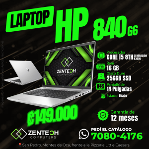 💻 Laptop HP EliteBook 840 G6 Core i5 8va Gen 16GB RAM 256GB SSD Usada