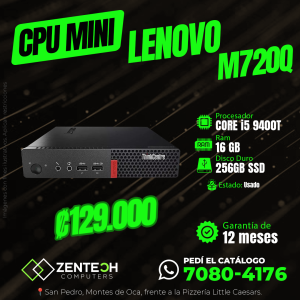 Mini PC Lenovo ThinkCentre M720q Core i5 9400T 16GB RAM 256GB SSD Usado