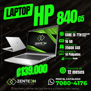 💻 Laptop HP EliteBook 840 G5 Core i5 7ma Gen 16GB 256GB SSD Usada