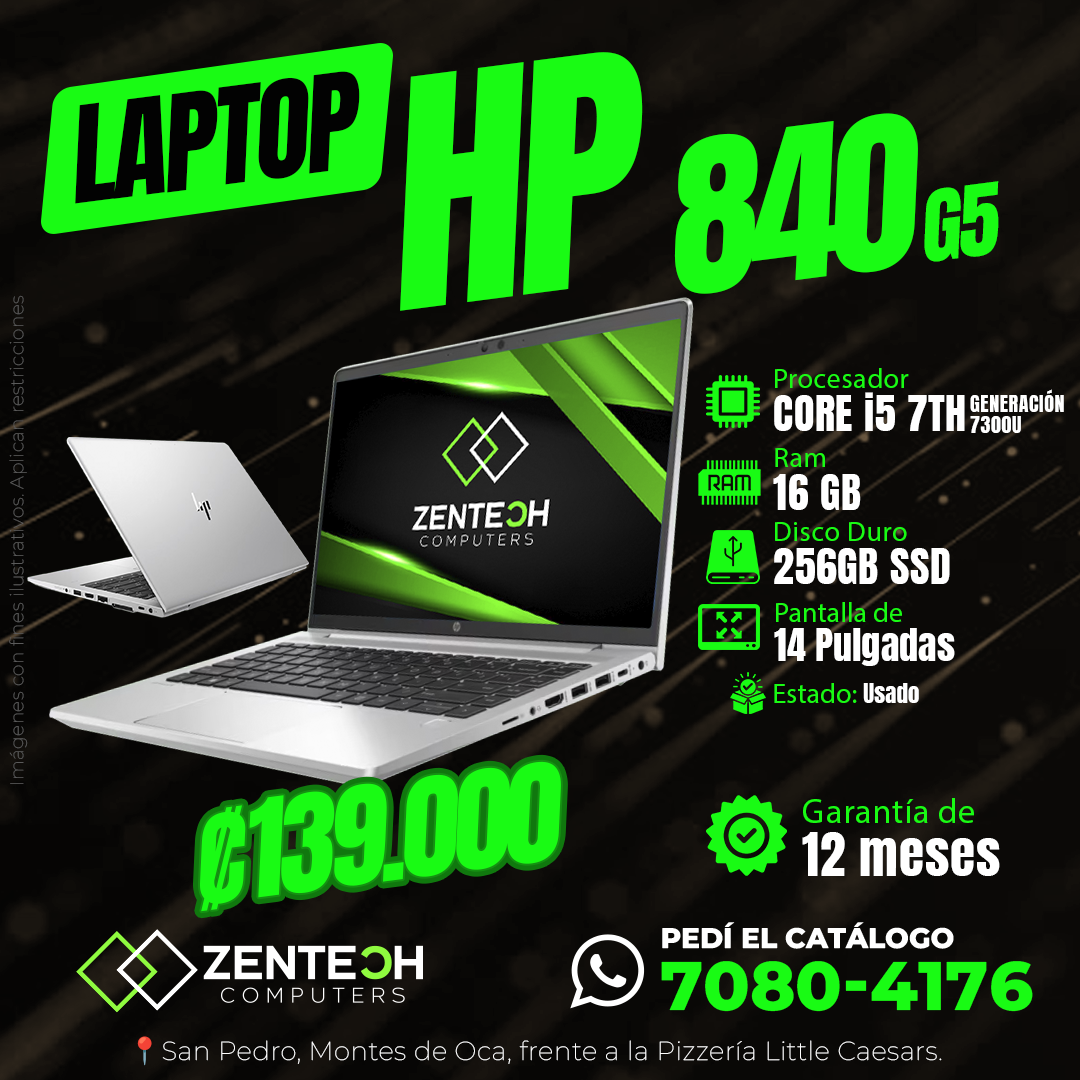 💻 Laptop HP EliteBook 840 G5 Core i5 7ma Gen 16GB 256GB SSD Usada