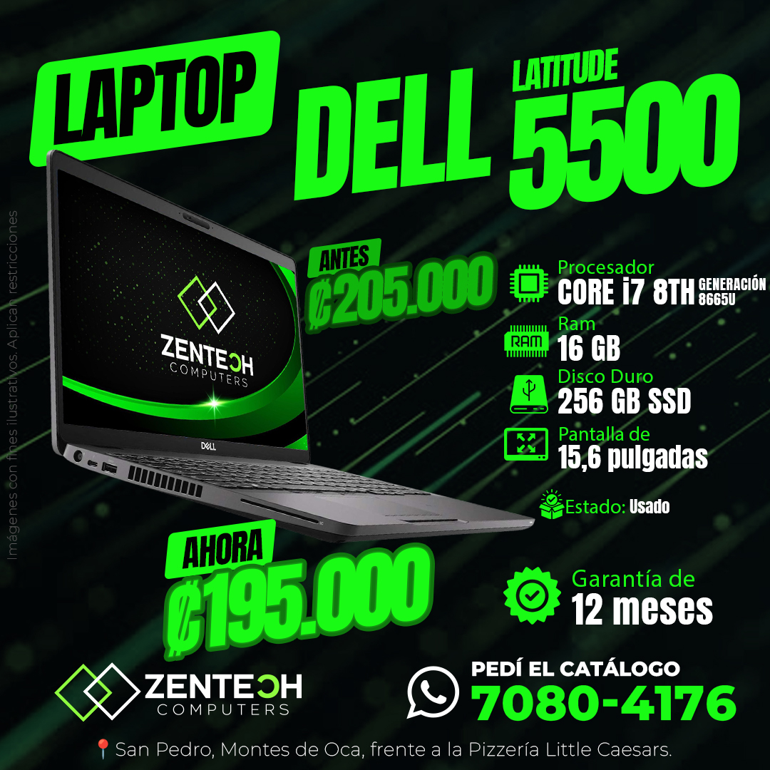 Laptop DELL Latitude 5500 Core i7 8va Gen Usada