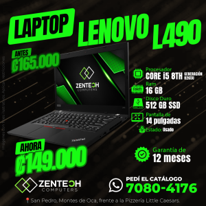 Laptop Lenovo L490 Core i5 8va Gen Usada