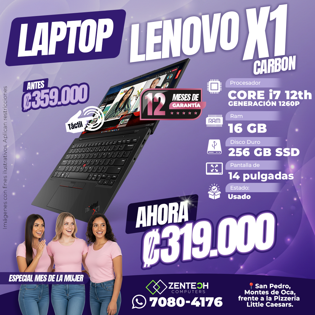 Laptop Lenovo X1 Carbon Core i7 12va Gen Usada - Imagen 7