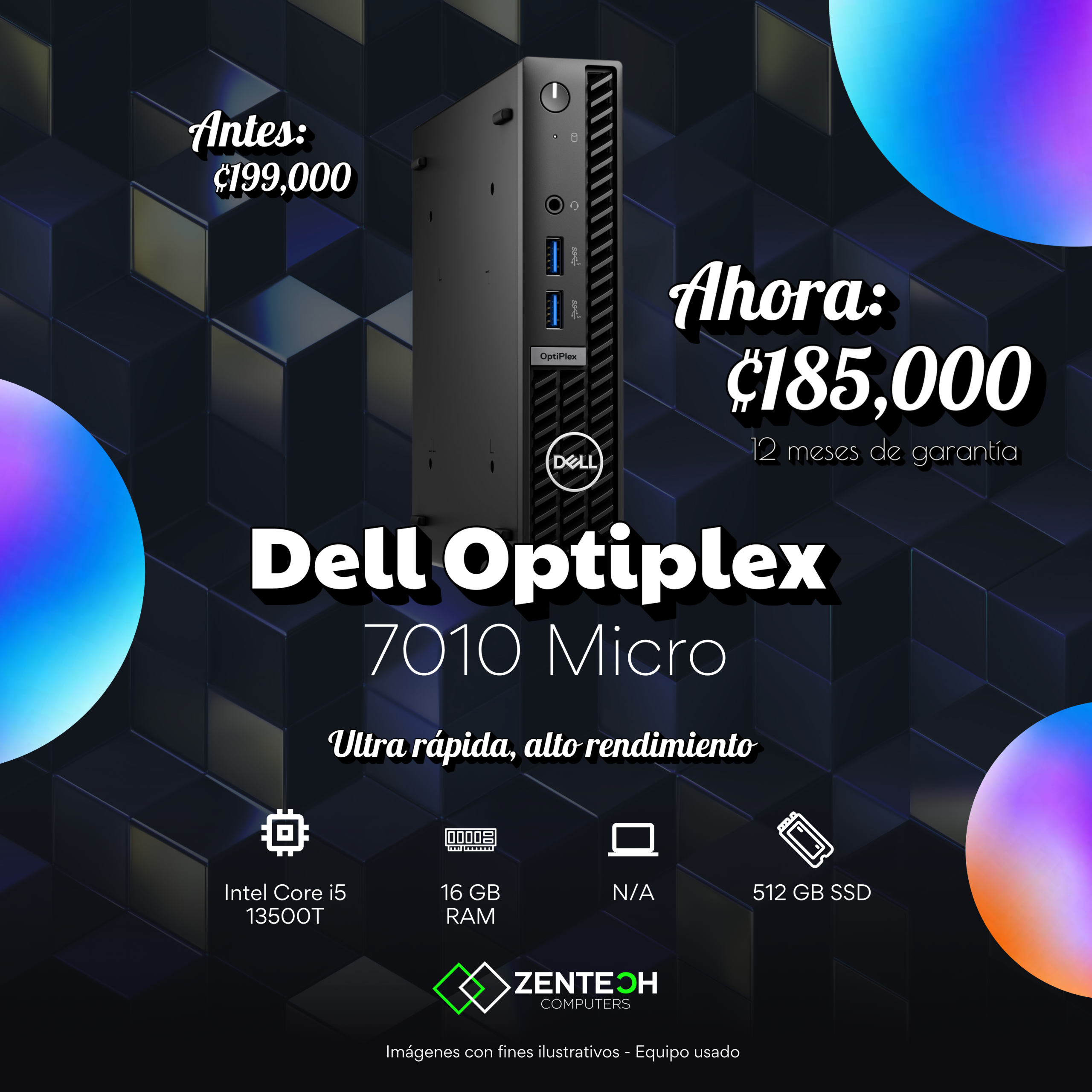 CPU Mini Dell Optiplex 7010 Micro Core i5 13ra Gen usada - Imagen 6