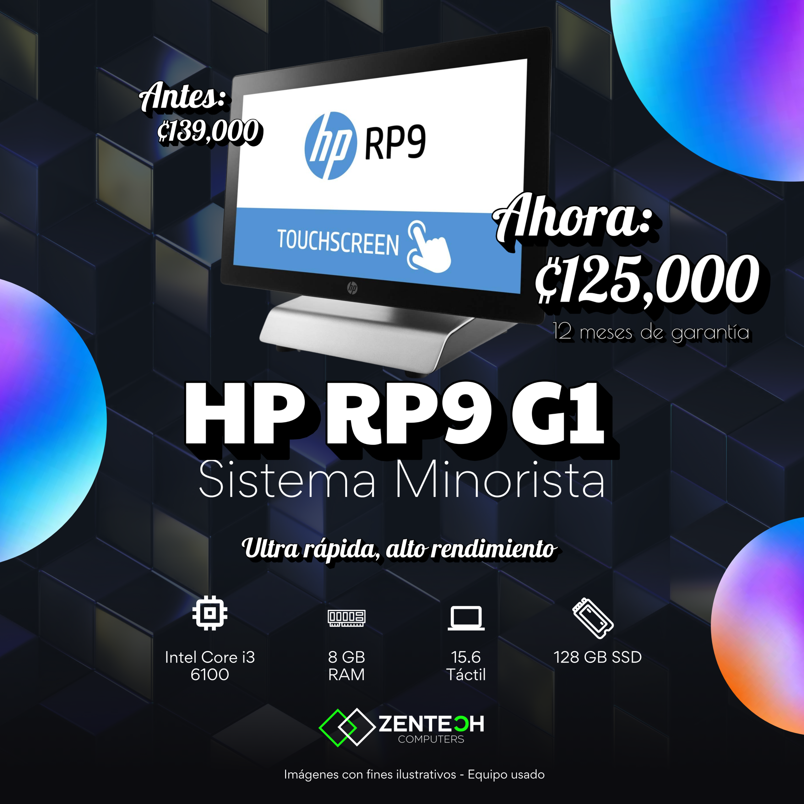 Sistema Minorista HP RP9 G1 Intel Core i3 6ta Generación Usado - Imagen 3