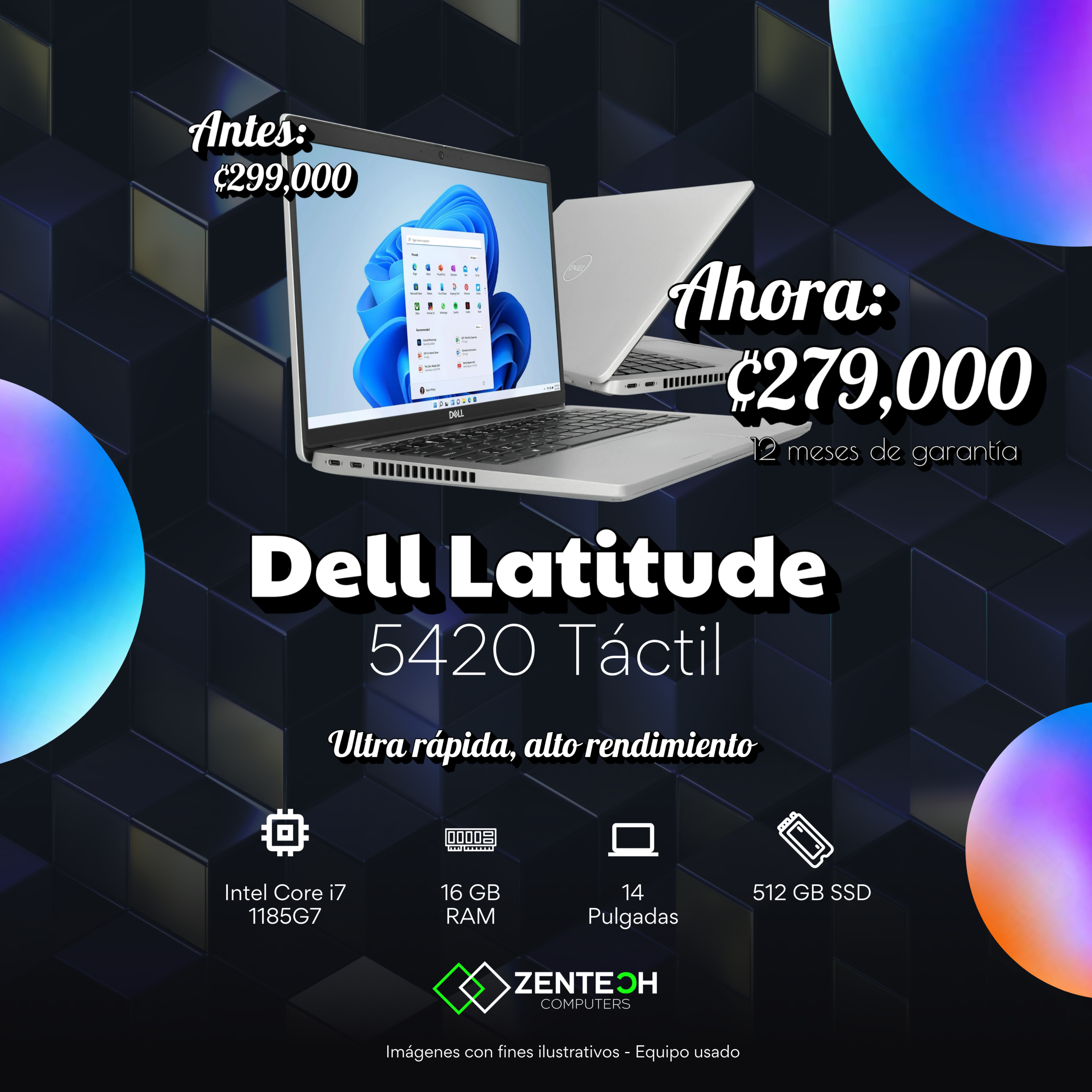 Laptop Dell Latitude 5420 Intel Core i7 11va Generación Usada Táctil - Imagen 4