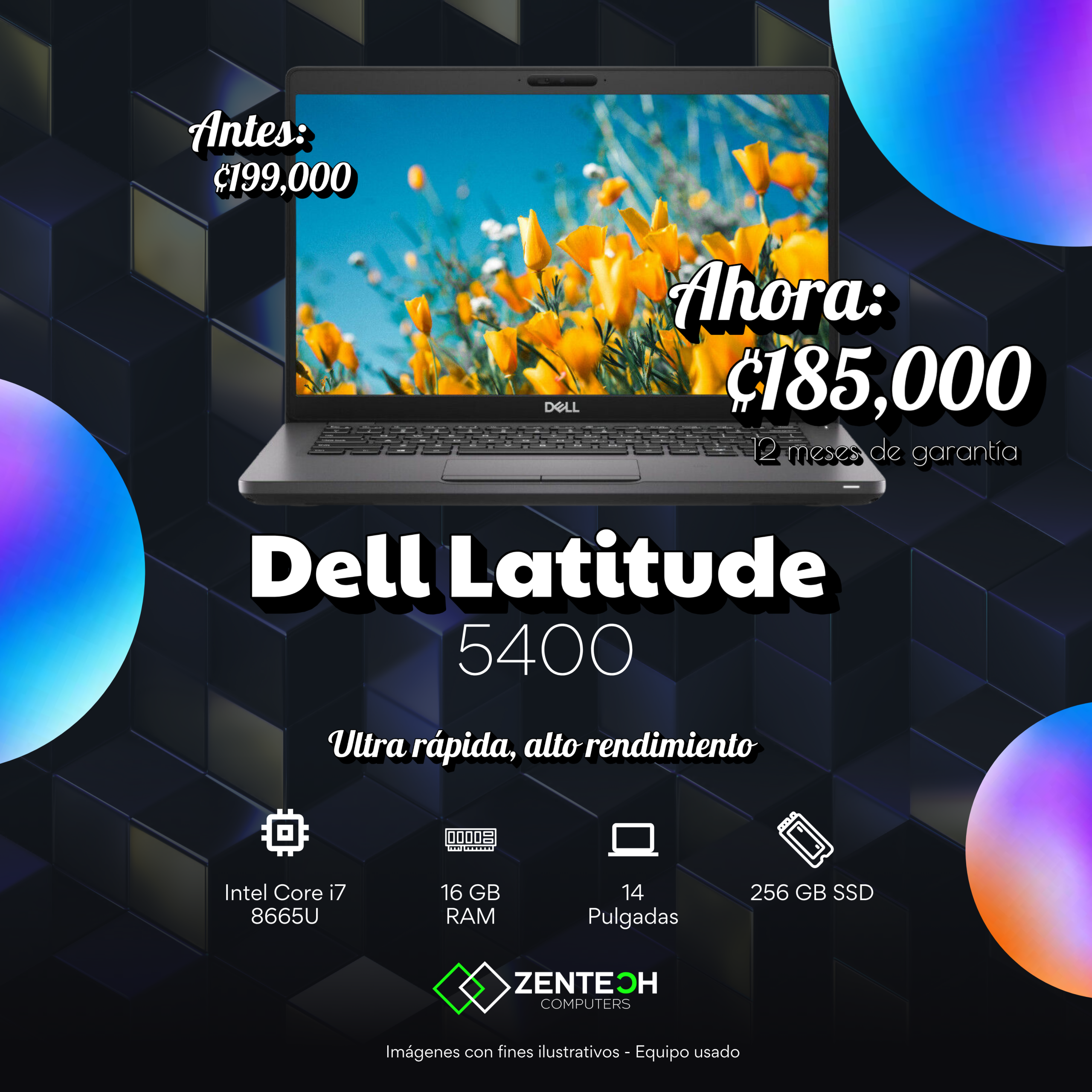 Laptop Dell Latitude 5400 Intel Core i7 8va Generación Usada - Imagen 4