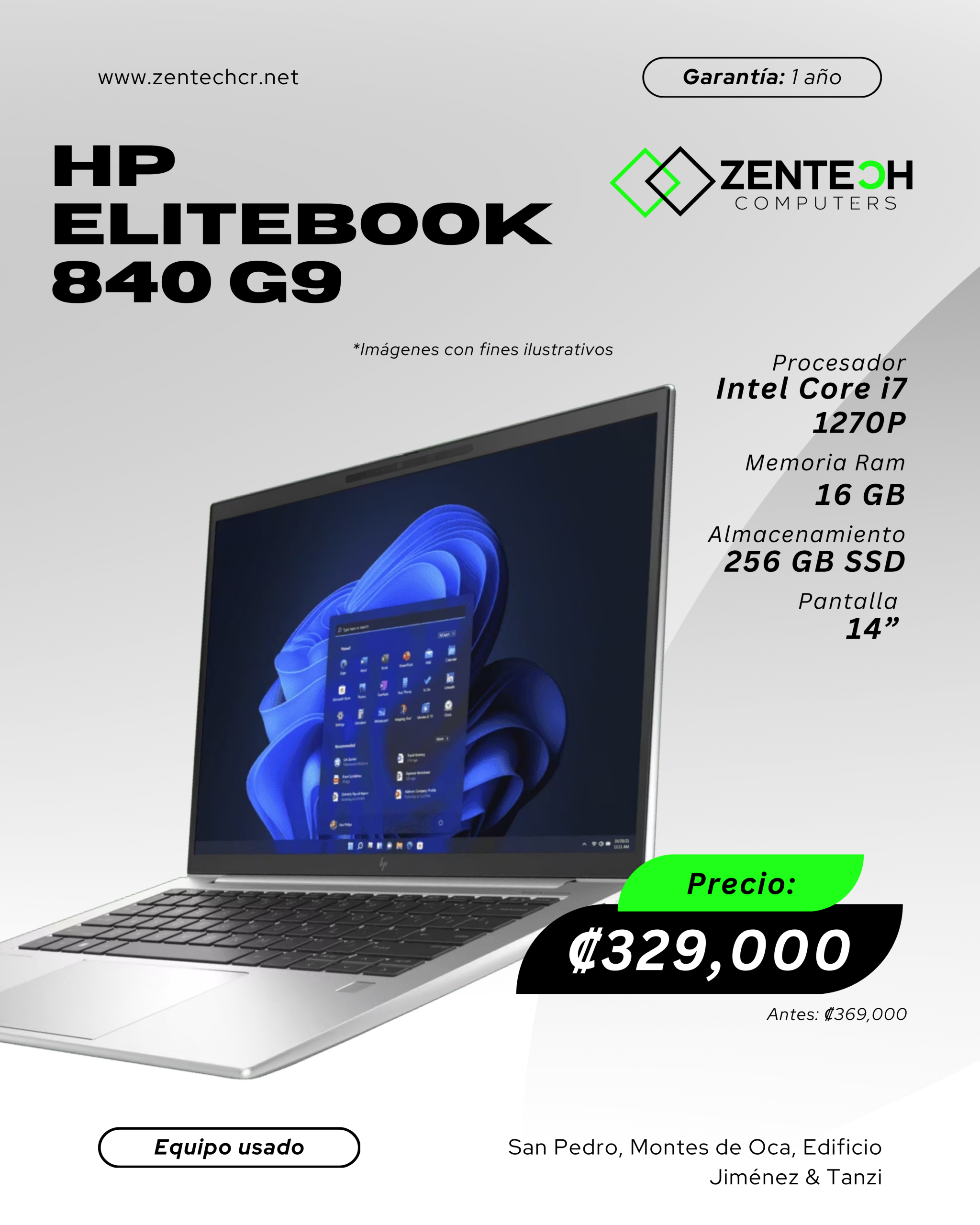 Laptop HP EliteBook 840 G9 Core i7 12700P 16GB 256GB SSD 14" Usada - Imagen 4