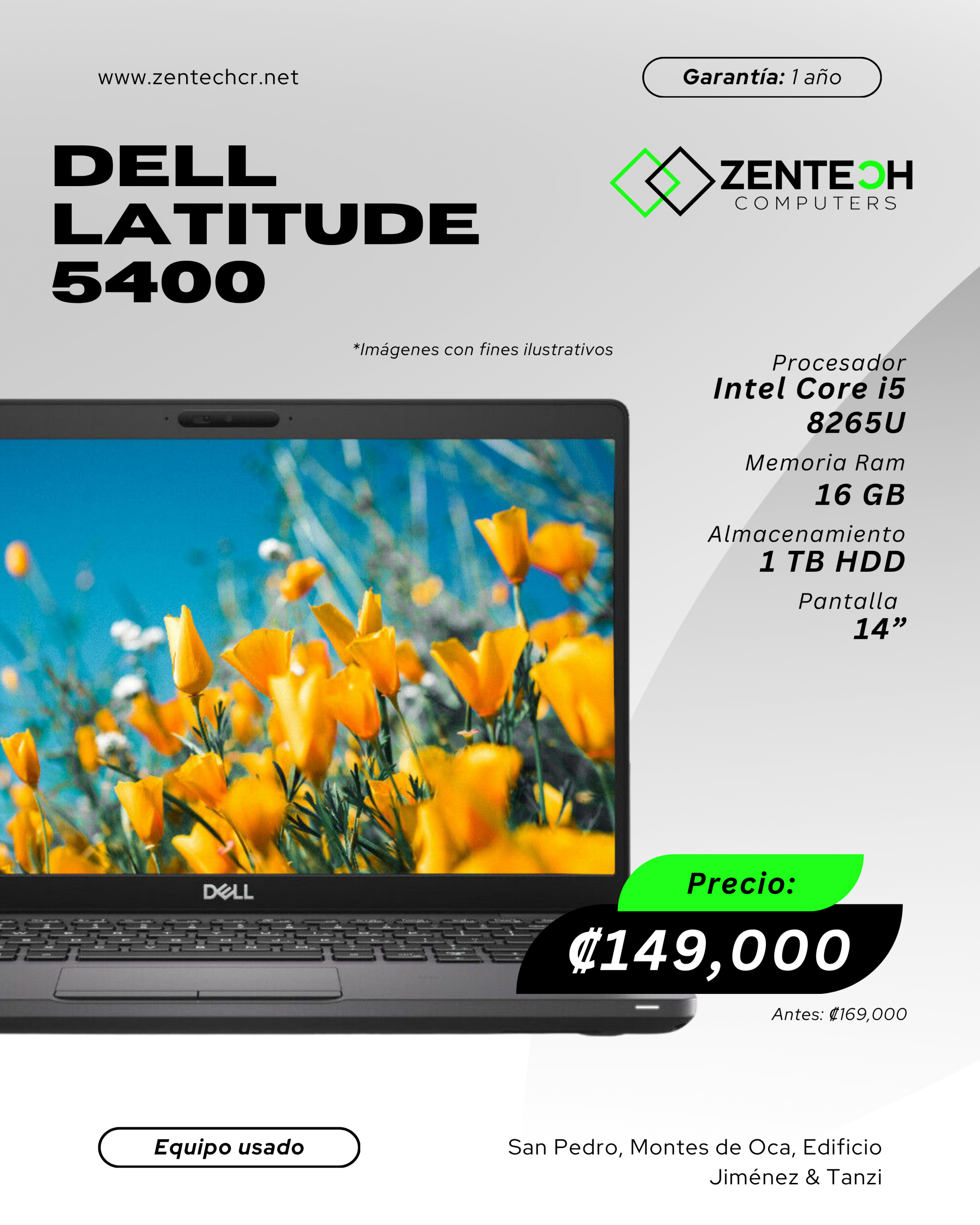 Laptop Usada DELL Latitude 5400 Core i5 8265U 16GB 1TB HDD 14" - Imagen 4
