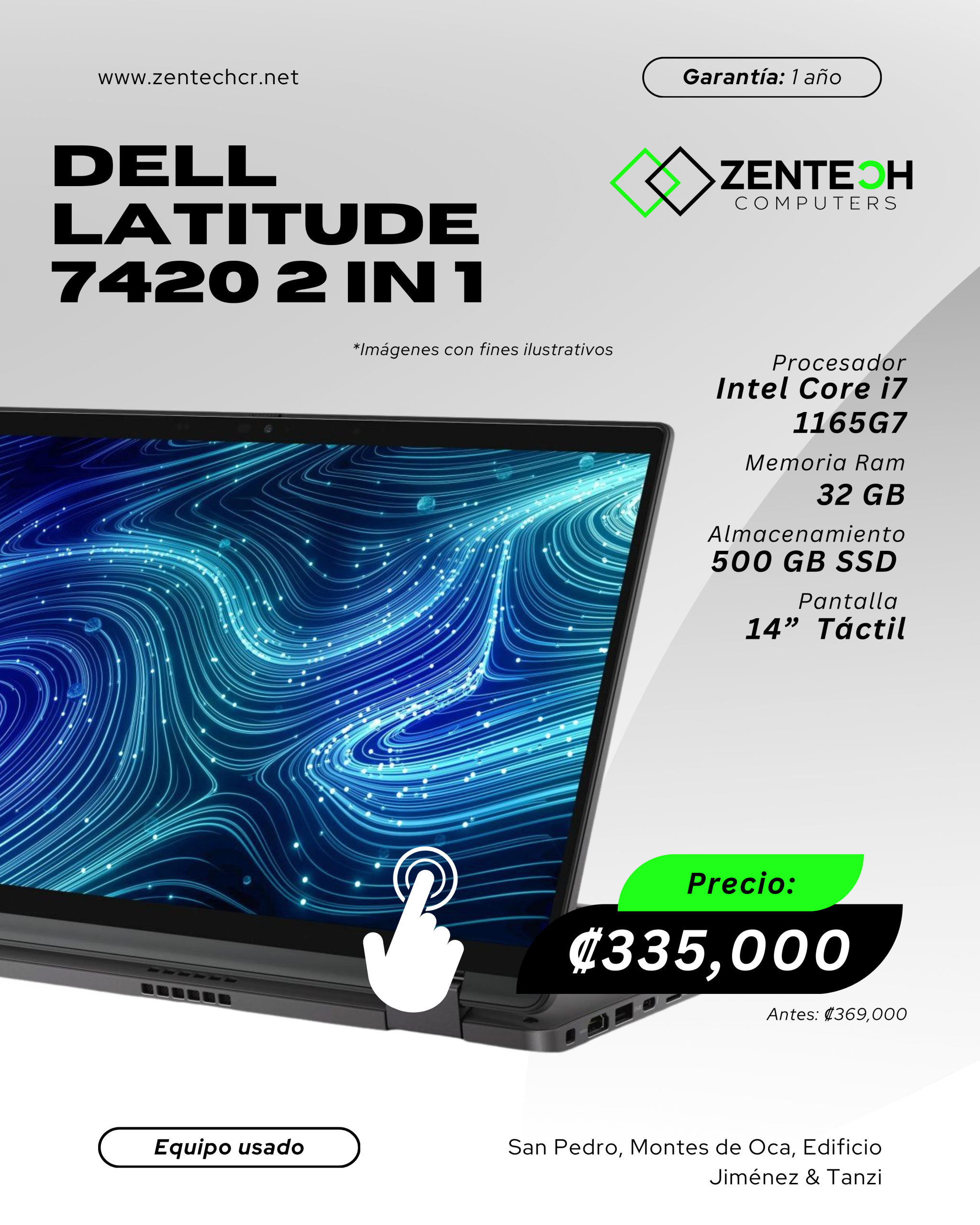Laptop Usada Dell Latitude 7420 2 en 1 CORE i7 1165G7 32GB/500GB SSD/14" Táctil 1 Año de Garantía - Imagen 4