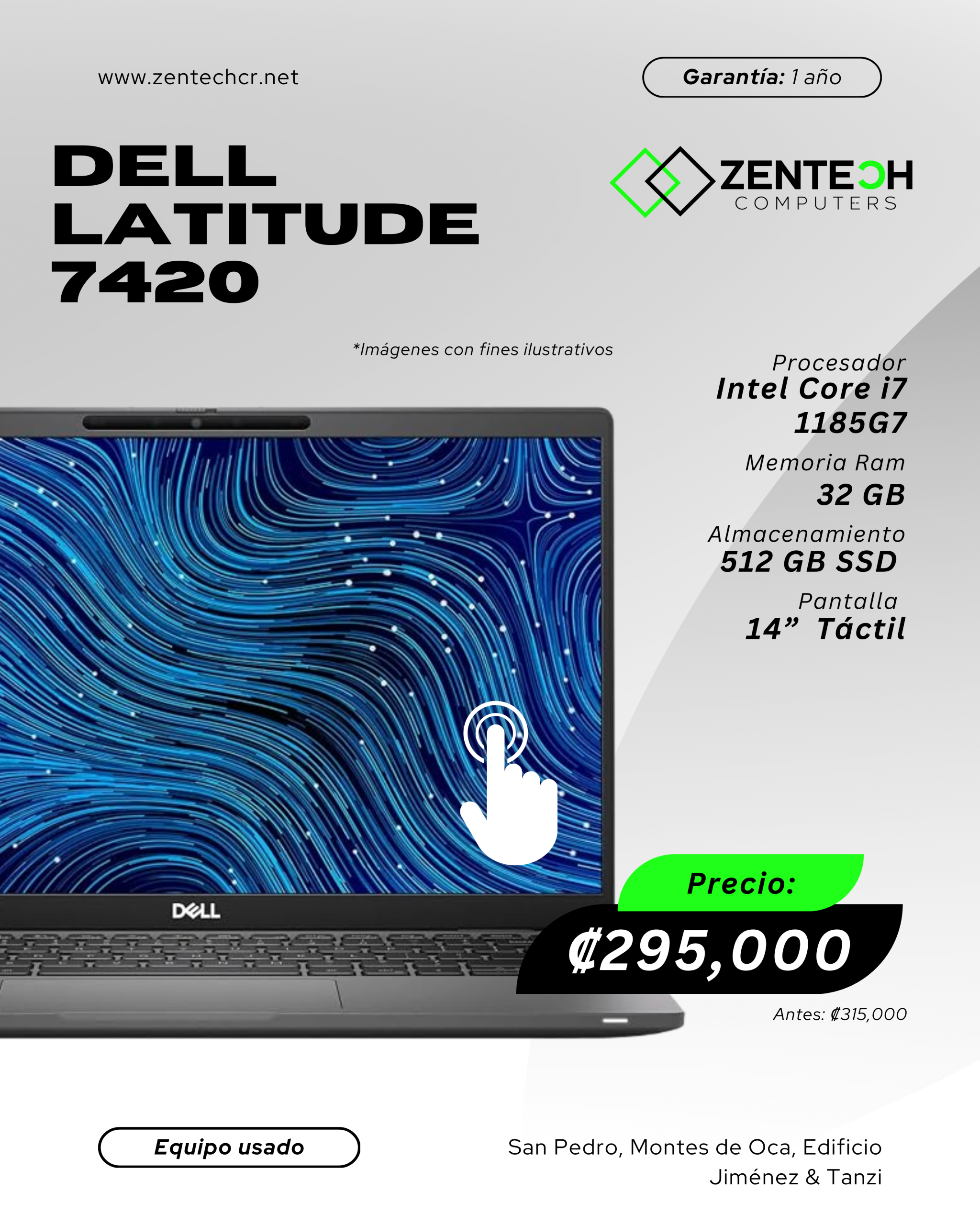 Laptop Usada Dell Latitude 7420 CORE i7 1185G7 32GB/512GB SSD/14" Táctil 1 Año de Garantía - Imagen 4